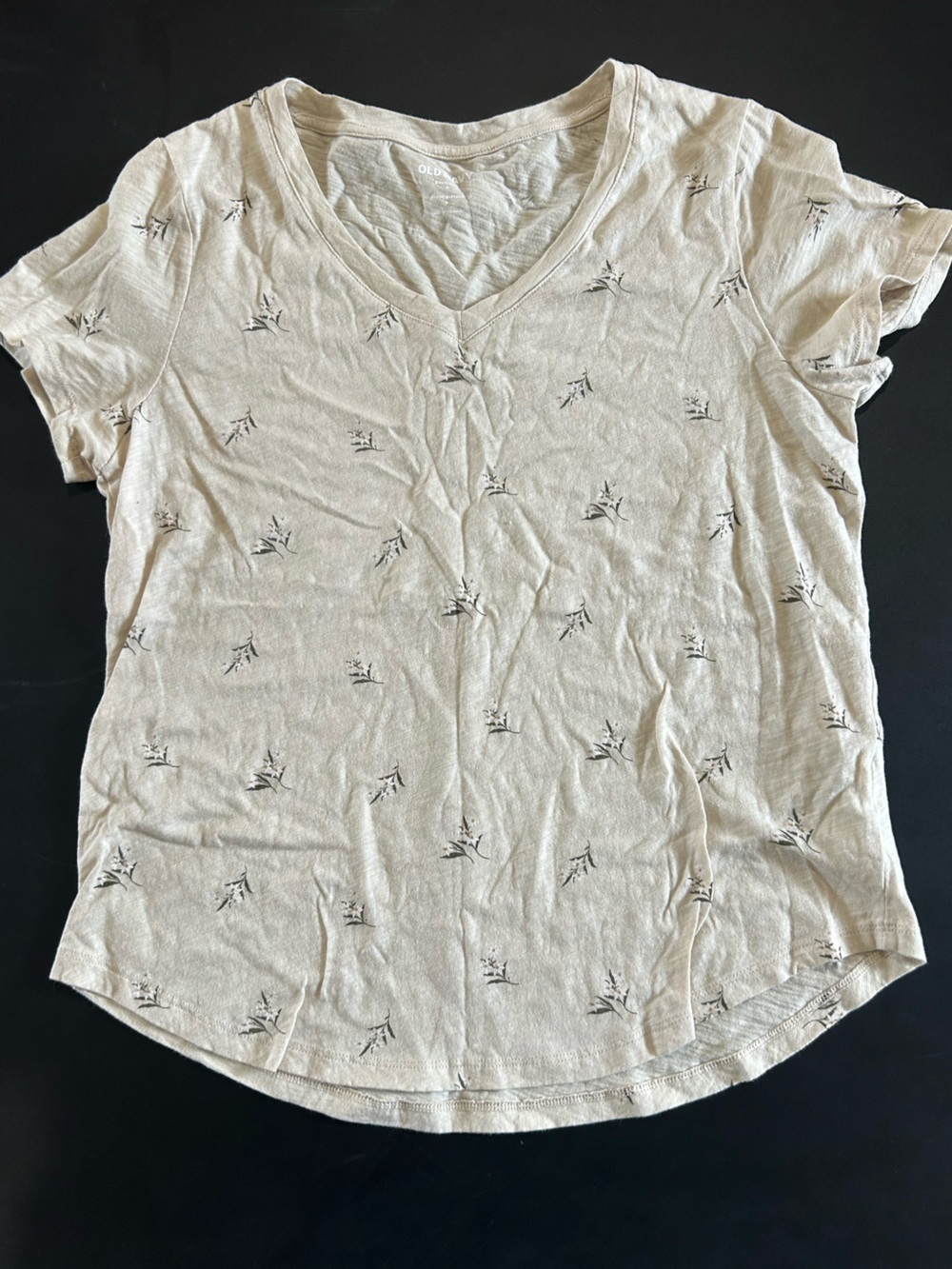 Old Navy Cream Tee with Subtle Floral Detail